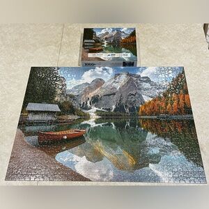 Lago di Braies Lake Bresee Dolomites Pragser Wildsee 1000 Piece Jigsaw PuzzleEUC
